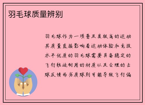 羽毛球质量辨别